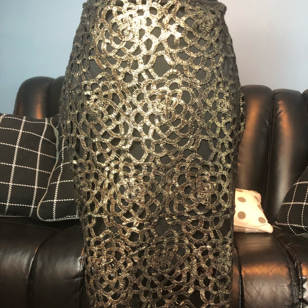 Lace Gold Midi Skirt